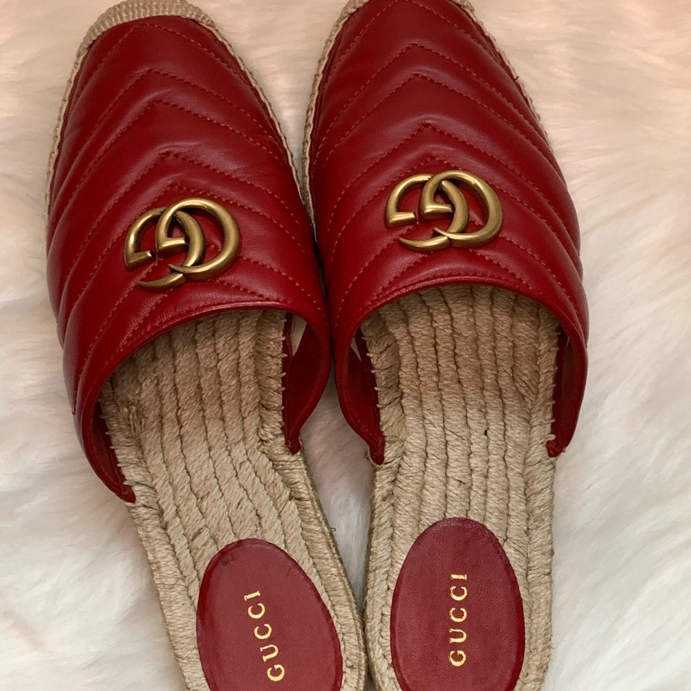 Gucci Hibiscus Red Pilar Espadrilles mules - Picture 6 of 6